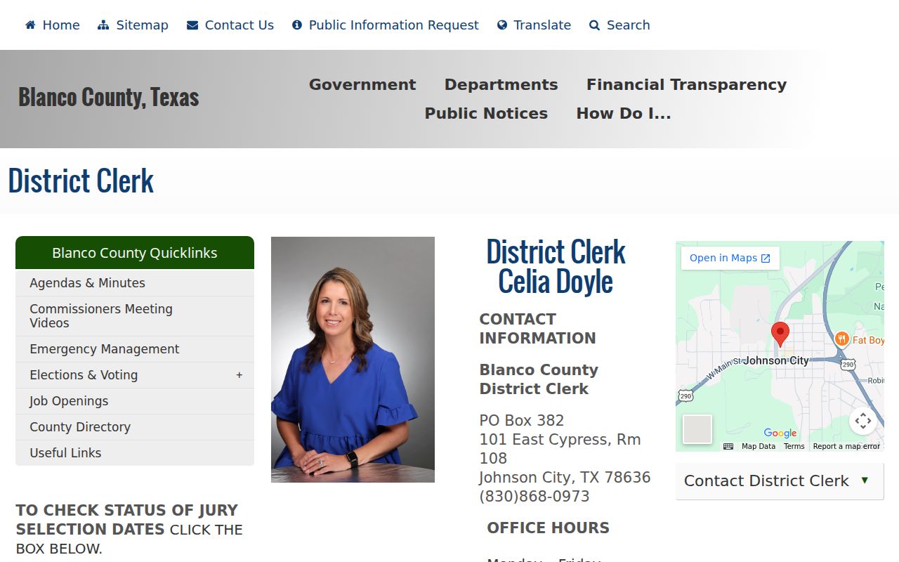 Blanco County warrant search: District Clerk public records search and fee block
