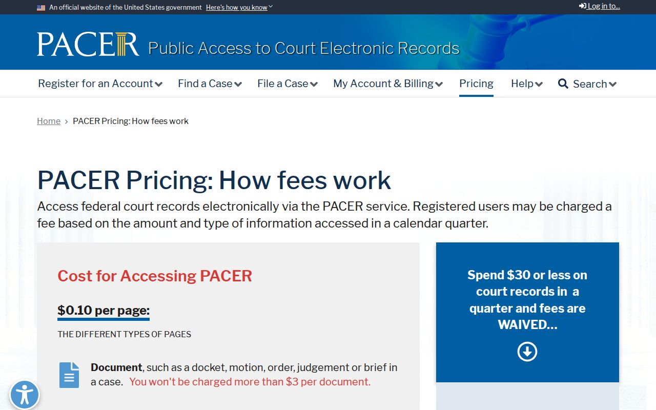 Blanco County arrest warrant context: official PACER docket search and pricing interface